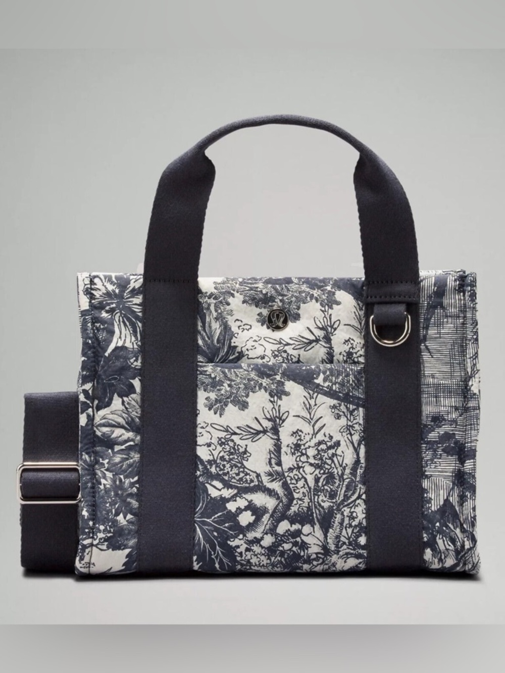 Lululemon Boxy Mini Tote 4.5 L Bag Sketch Toile Turtledove Navy/Obsidian RARE
